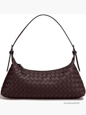 Woven Faux Leather Hobo Handbag Crossbody Purse Tote Bag